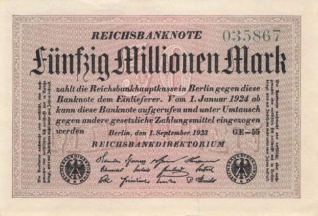 50 Millionen Mark 1923